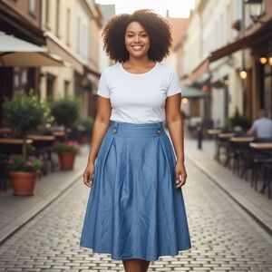 Elegant Blue Women's Skirt